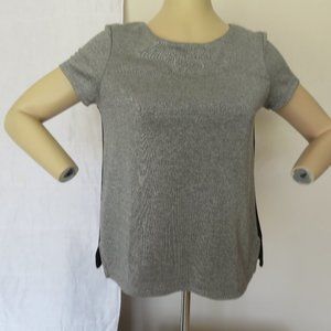 Trouve Metallic Gray Black Blouse Size M